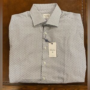 Stenstroms Fitted Body Multi Color Spread Collar Dress Shirt  17 NWT